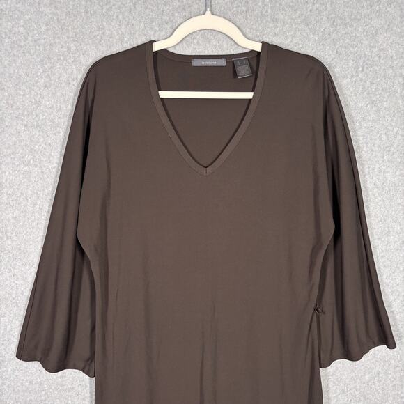 Liz Claiborne Top Large Tunic Slinky Flowy Long Career Neutral Lagenlook ** - Picture 2 of 13